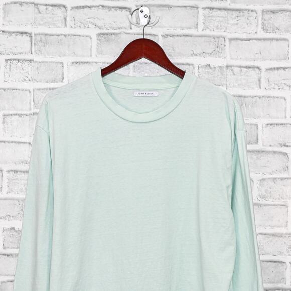 JOHN ELLIOTT Men's Long Sleeve Crew Pullover Shirt Light Blue Size 3 - Picture 3 of 7
